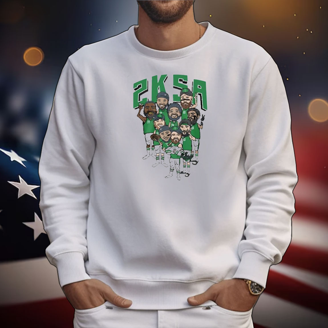 Official Saquon Barkley Philadelphia Eagles NFL 2Ksa How Bout Them Boys Upfront Caricatures T-Shirt