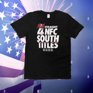 Official Tampa Bay Buccaneers Four-Straight NFC South Titles Division Champions ’21-’24 NFL T-Shirt