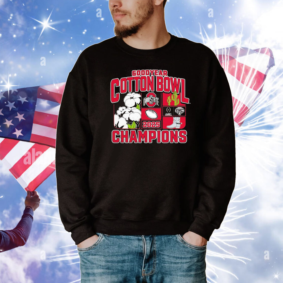 Ohio State Buckeyes 2025 Goodyear Cotton Bowl Champions T-Shirt