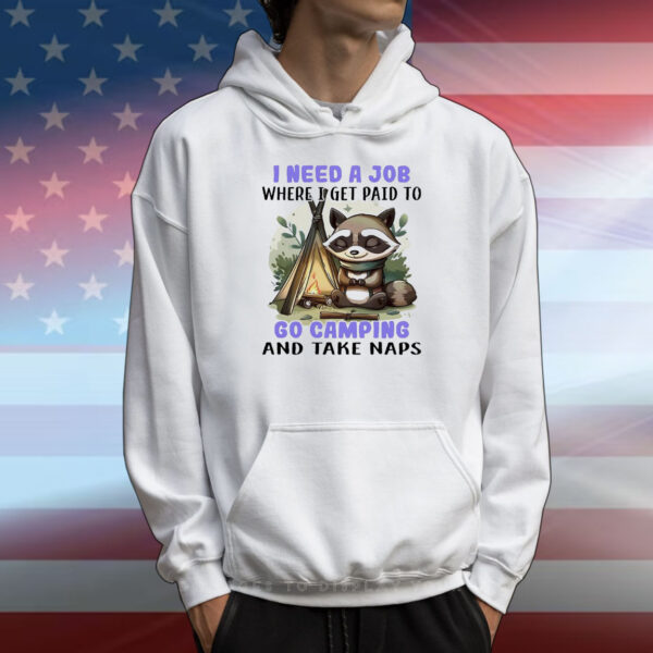 Raccoon I need a job where I get paid to go camping and take naps T-Shirt