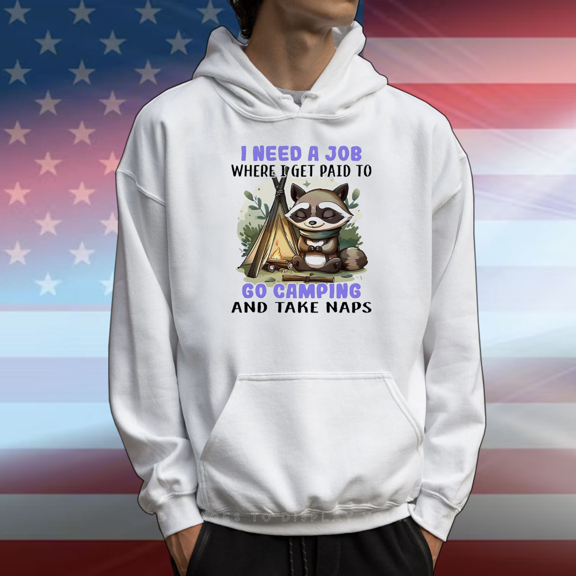 Raccoon I need a job where I get paid to go camping and take naps T-Shirt