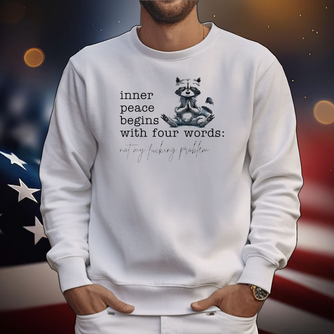 Raccoon inner peace begins with four words not my fucking problem T-Shirt