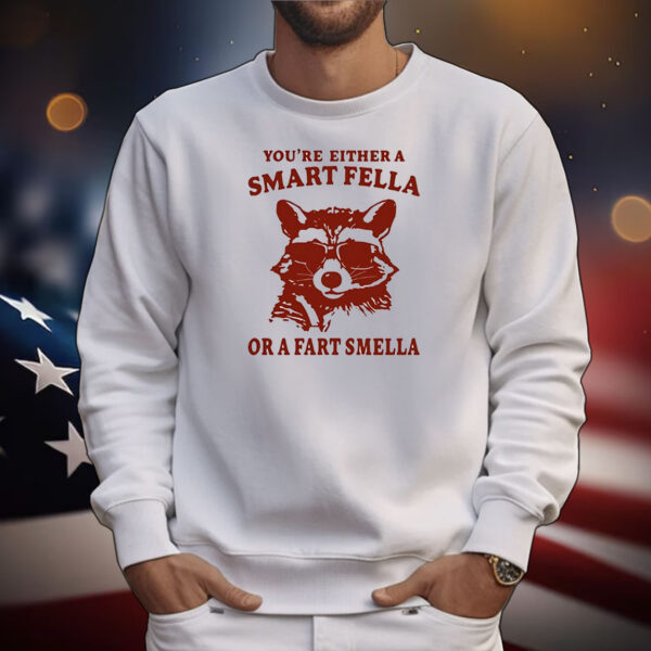 Raccoon you’re either a smart fella or a fart smella T-Shirt