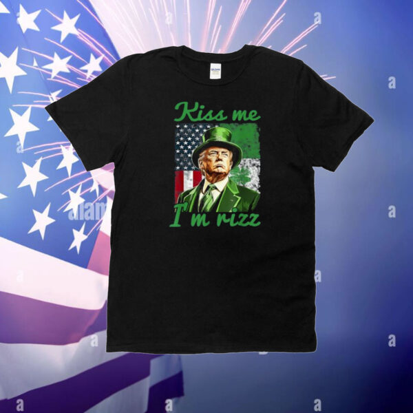 Retro Kiss Me I'm Rizz Trump Irish Shamrock St Patrick's Day T-Shirt