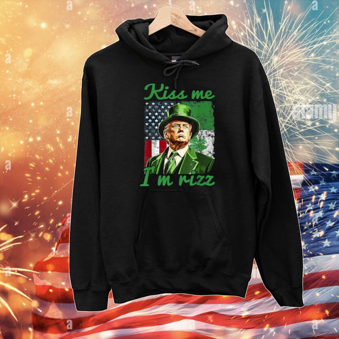 Retro Kiss Me I'm Rizz Trump Irish Shamrock St Patrick's Day T-Shirt