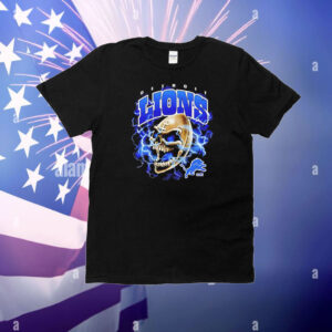 Sana Skull Detroit Lions NFL football retro T-Shirt