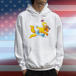 Simpsons donut angel hold rose un mouth T-Shirt