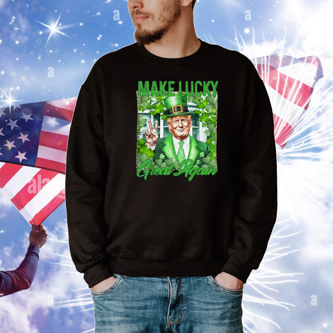 St. Patrick's Day Trump Leprechaun Lucky Funny Irish Trump T-Shirt