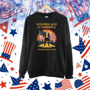 The Golden Age Of America Begins Right Now Trump Usa flag Shirt