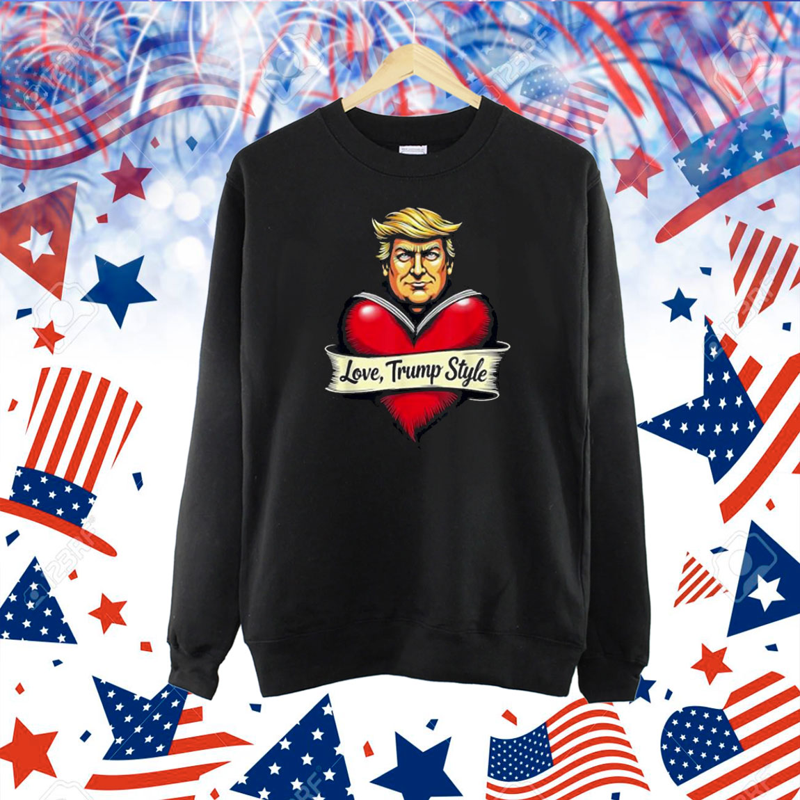 Trump Big Heart Love Trump Style Valentine Day Design Shirt