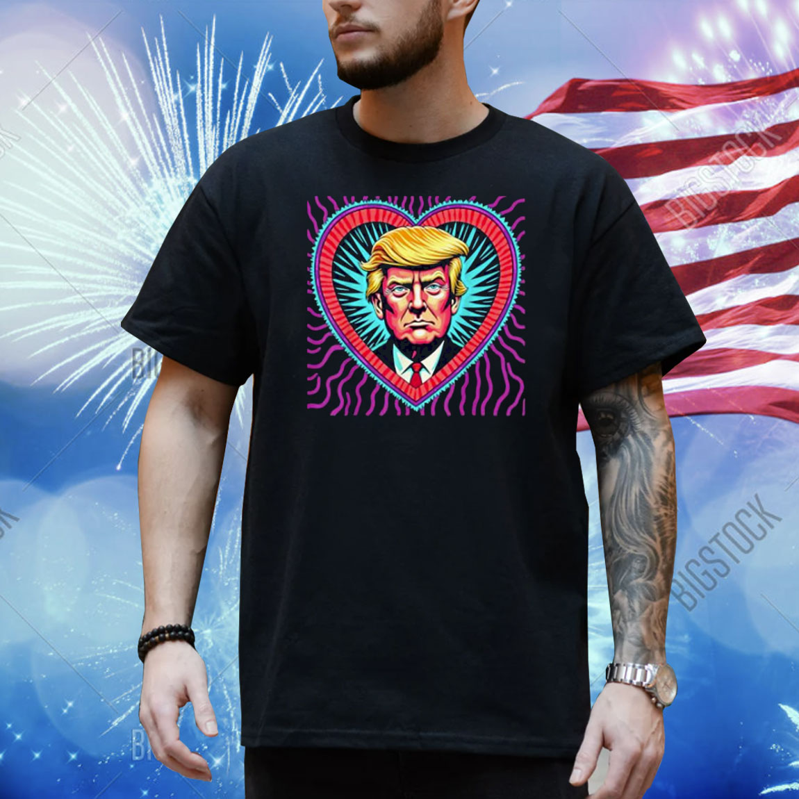 Trump Portrait Heart Lovers Trump Is My Valentine Day Shirt