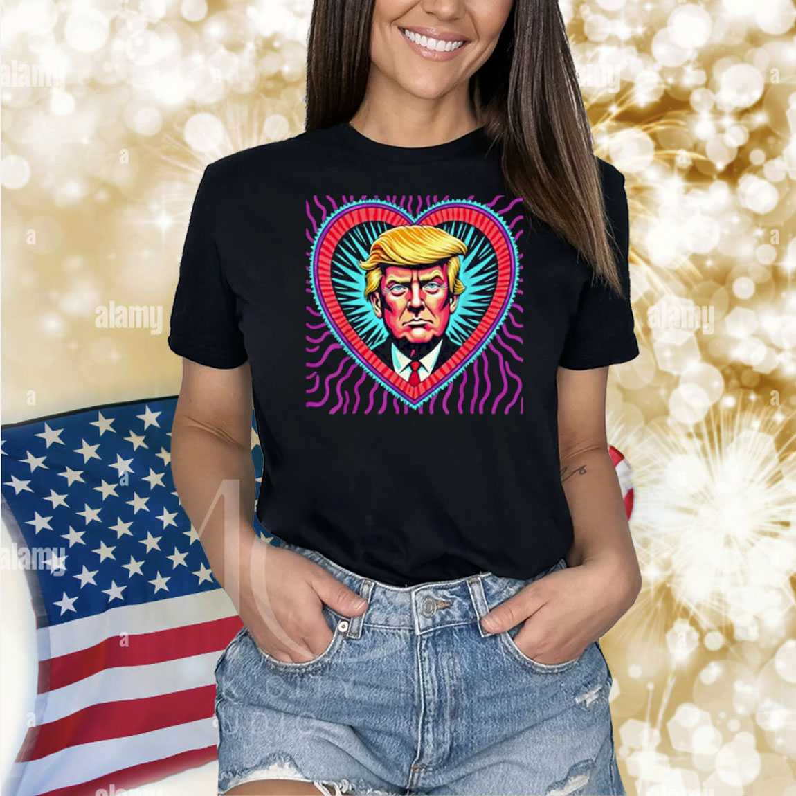 Trump Portrait Heart Lovers Trump Is My Valentine Day Shirt