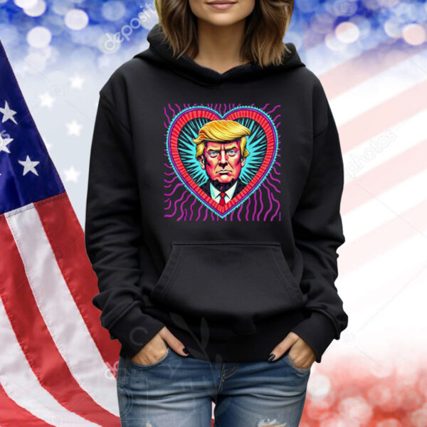 Trump Portrait Heart Lovers Trump Is My Valentine Day Shirt
