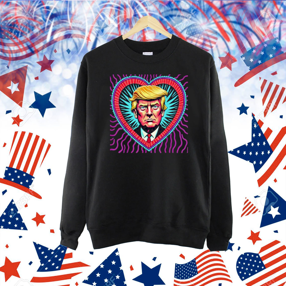 Trump Portrait Heart Lovers Trump Is My Valentine Day Shirt