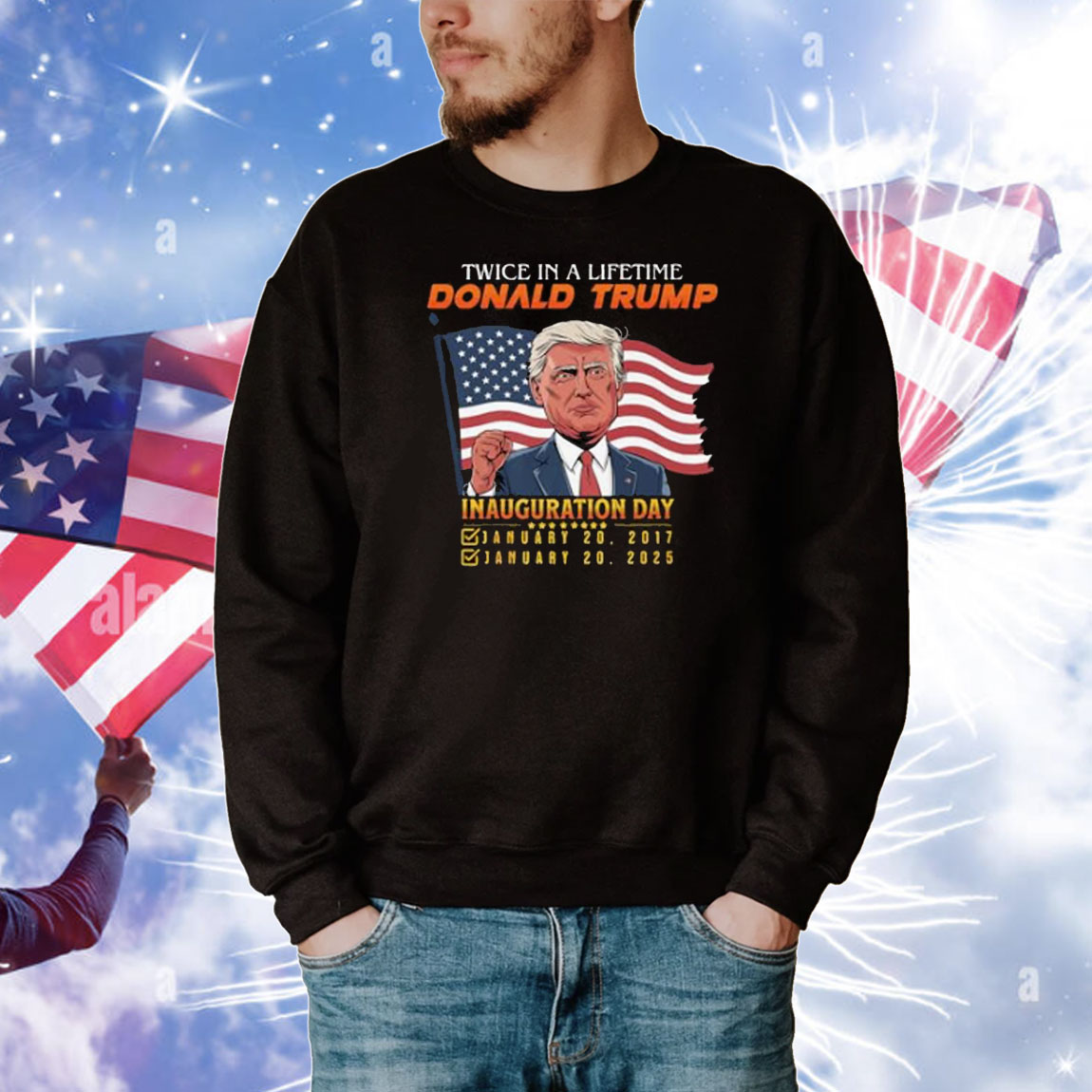 Twice In A Lifetime President Trump Inauguration Day 2025 Premium T-Shirt