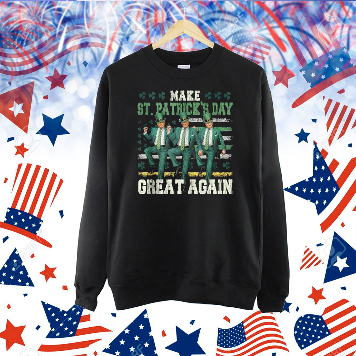 Vintage Trump 45 47 President USA Flag Patrick's Day Shirt