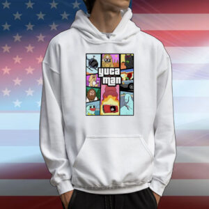 Yuca Man Grand Theft Parody Character Grid T-Shirt