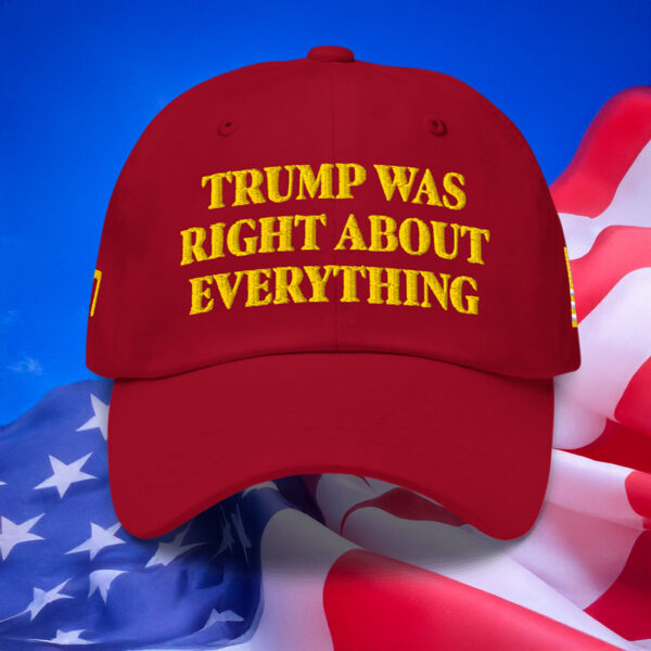 Trump Was Right About Everything Gold Dad Hat