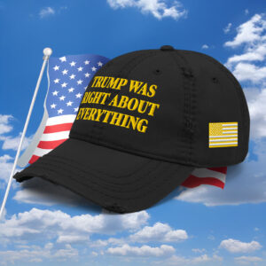 Trump Was Right About Everything Gold Distressed Dad Hat