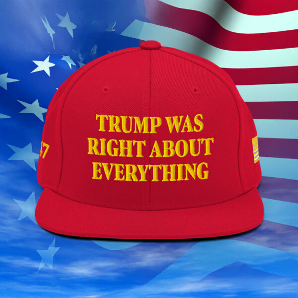Trump Was Right About Everything Gold Snapback