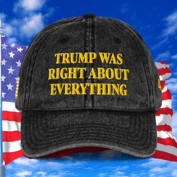 Trump Was Right About Everything Gold Vintage Cap